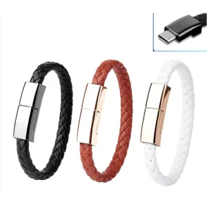 USB Type C Fast Charging Aluminum Alloy Nylon Braid Pure Copper Bracelet Data Cable Smart Power Synchronization 5V Mobile