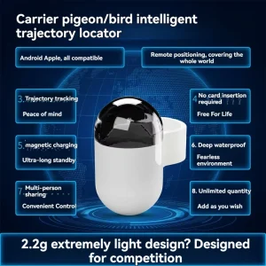 Ultra Light 2.2g Plastic Smart Pigeon GPS Tracker Bluetooth Real time Bird Locator Waterproof No SIM Card Mini Trajectory