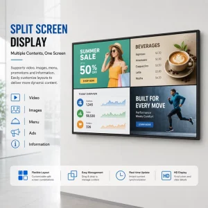 Ultra Slim 2K 4K Smart Indoor LCD Advertising Display 27 32 43 49 55 Inch Commercial Android Wall Mounted Digital Screen