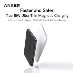 Ultra-Slim Air Magnetic 5000mAh Power Bank 15W Thin Wireless Fast Charging New GB 3C Certified, Airline Approve