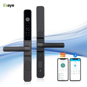 Ultra Slim Smart Lock Waterproof with WiFi Aluminum Alloy Wood Door Fingerprint Key Cloud Ttlock App for Narrow Door