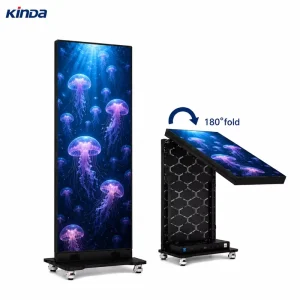 Ultra Slim Vertical Advertising LED Display Portable Design P1.5 P1.8 P2 P2.5 Smart Control Foldable Led Poster Screen Wall