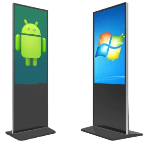 Ultra Thin 55 Inch Indoor Vertical Floor Standing Android Advertising Video Display LCD Totem for Subway