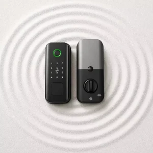Ultra Thin Aluminum Alloy Smart Lock Memory Card Cloud Biometric Fingerprint Card Swipe Mechanical Key Deadbolt for Wooden Doors