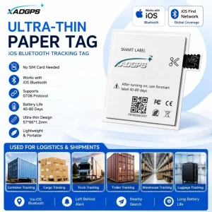 Ultra Thin Bluetooth Tracker Paper Tag IOS Location Tracking Device No SIM Card Long Battery Life for Bags Wallets