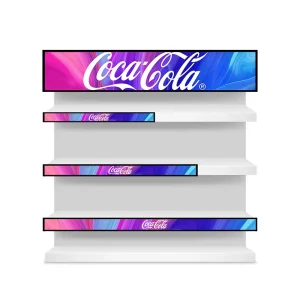 Ultra Wide Smart Digital Advertising LCD Display with Android & WiFi for Store Shelf Use 60cm 90cm 120cm Sizes