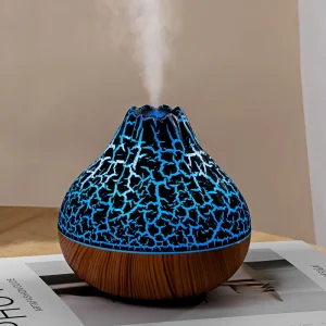 Ultrasonic Crack Volcano Air Humidifier Volcanic Portable Wood Mini Diffuser Smart 7 Colors Baby Bedroom
