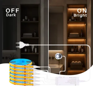 Under-cabinet Light Touch Switch Kit (Switch Light Bar Power Supply); DC 12V Dimmable Touch-Sensor Switch; Drill-Free