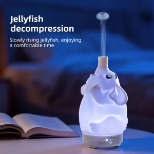Unique Elephant Aromatherapy Diffuser Portable Desktop Air Humidifier Promotion Gift Colorful Led Jellyfish Spray Air Diffuser