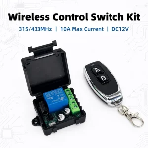 Universal 12V Wireless Controller and 2 Button 433mhz Remote Control for Access Control Products and Remote Control Ceiling Fan
