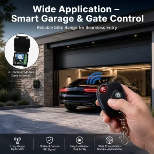Universal 12V Wireless Remote Control Switch 433MHz RF Receiver Module 1 Channel Relay for Smart Home Garage Door Opener