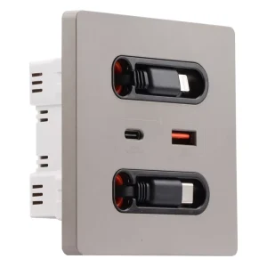 Universal 20W Fast Charge USB-C Smart Socket 16A Plastic PC Power Wall Panel Extension Socket for Mobile Phone Charging 16A SDK