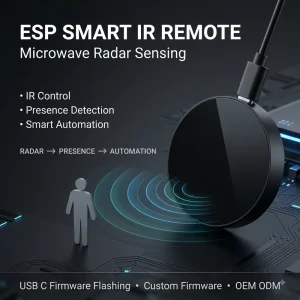Universal IR Control Temperature Humidity Radar PIR RF with ESP Home and Home Assistant for Air Conditioner DVD Fan IR Remote