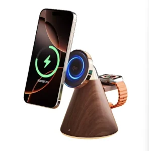 Universal Magnetic Wireless Charger for Mobile Phones and Smartwatches a Two in one Wireless Charging Magnetic Stand