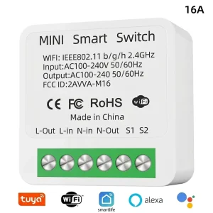 Universal Mini DIY Tuya Smart Life App Remote Control Wireless WiFi Smart Switch Module for Smart Home System 16A 240V Home