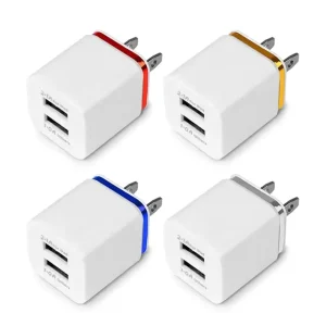 Universal Mobile Phone Dual Usb Ports 10w US Wall Charger Block Portable Charger 2.1a Power Adapter Plug for Iphone 7 8 X 11