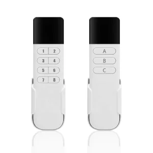 Universal Smart Home Remote Control with Learning Code Chip AAA Battery 100m Range Robust ABS Body and Mount Bracket