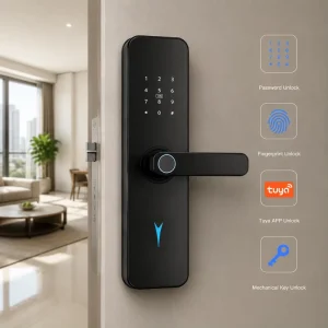 Universal WiFi Cloud Digital Electronic Security Fingerprint Smart Lock for Wooden Aluminum Steel & Glass Doors
