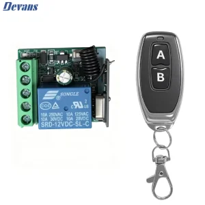 Universal Wireless Remote Control Switch 433mhz ABS Smart LED Control Switch 12v 1 Channel RF Transmitter 10A Relay Receiver