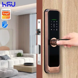 Unlocking Via Fingerprint Temporary Password Key Multiple Unlocking Zinc Alloy Smart Handle Lock for Home