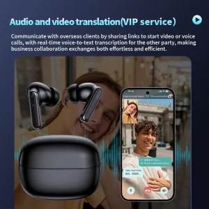 V17 Earphone Voice Translator with 150 Languages, Bluetooth, and Two-Way Real-Time Translation