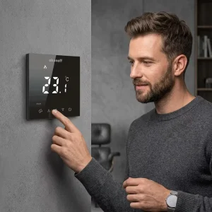 V5-PW PC Touch Buttons WiFi Enabled Weekly Programmable Smart Thermostat for Hotel Apartment Use with Water Underfloor Heating