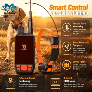 VHF 4G Handheld GPS Dog Tracker with Remote Training Electronic Fence IP68 Waterproof 48 Hours Battery Life Plastic Material OEM