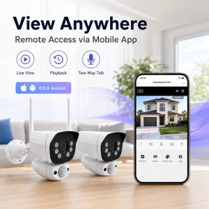 VS6102 Wireless Home Security Camera System 2K Touchscreen Monitor AI Motion Detection Full Color Night Vision Two-way SD Card