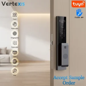 Vertexis 3D Face Fingerprint Smart Lock TUYA App WiFi Remote Doorbell Viewer Anti Theft Easy Install C Grade Cloud Wood Other