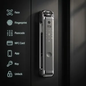 Vertexis Smart 3D Face Recognition WiFi Aluminum Alloy Door Lock Tuya App Cloud Storage Outdoor Camera Google Home Active Video