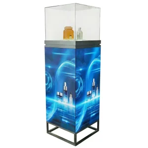 Vertical Four-sided Screen Led Advertising Machine with Display Cover for Shopping Mall Atrium and Showroom Entrance