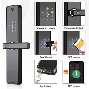 Visual Cat Eye Camera WiFi Smart Door Lock Fingerprint Password Card Remote Unlock Anti-peep Keypad