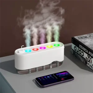 Voice Control Colorful Led Lamp Humidifier 600ml USB Cold Mist Ultrasonic Smart Home Dynamic Air Humidifier