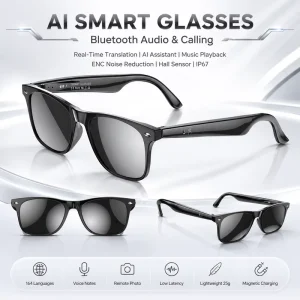 W100 AI Translation Glasses Real Time Voice Video Interpreting Free Offline Model Smart Language Assistant Travel Business