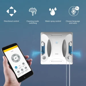 W6 Smart Window Cleaning Robot Electric 8.6cm Ultra Thin Dual Water Tank App Controlled Fully Automatic Brushless Motor