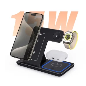 W67 15W QC3.0 Fast Charger 3 in 1 Wireless Smart LED Night Light Multifunctional Device for Home Office