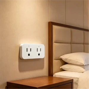 WHDM05 Smart Double Socket WiFi US Plug 16A 1800W Tuya App Voice Alexa Timer Energy Monitor PC V0 for Home Office