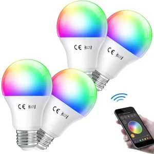 Hot-Selling Smart Light Bulb, Wi-Fi Connected, App-Controlled RGB A60 E27 9W LED Bulb, LED-REMOTE