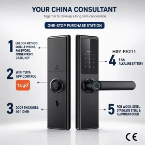 WIFI APP Smart Fingerprint Door Lock RFID Card Keyless Password Home Security Locks Digital Access Control System with CE