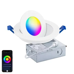 WIFI Received Floating Gimball Downlight 4Inch Smart Round Anti-Glare Led Ceiling Downlight Dimmable Panel