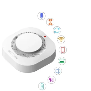 WIFI Smart ABS Smoke Sensor Detector with 20-30m Detection Range App Alarm & Remote Control for Home Security