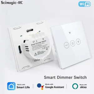 WIFI Smart Dimmer Switch LED Touch Wall Light Switch Smart Life APP Voice Control Lamp Switch Work with Alexa Google Home