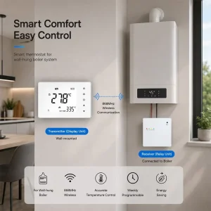WIFI Smart Home LCD Display Programmable Digital Wireless Room Thermostat ABS 230V PC Remote Control Via Mobile Phone