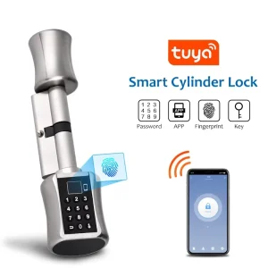 WIFI Smart TUYA Fingerprint Door Lock Siri Phone App US Locks Smart Home Remote Control Wireless Lock Cylinder