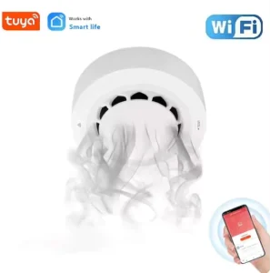 WIFI Smoke Detector Fire Protection Alarm Sensor Wireless Battery Operated Push Alert Home Security