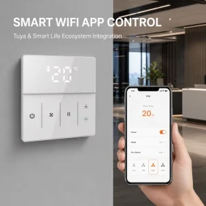 WIFI Thermostat for Cooling Customizable Fan Coil Unit and Central Air Conditioner for Apartment Room Heating