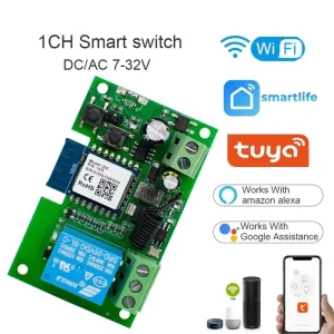 WIFI Tuya Smart 4CH Garage Gate Electric Door Access Motor Switch AC DC 7 32V 85 250V RF433 Remote Pulse Relay Module