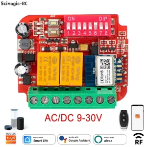 WIFI Universal 2 Ch Garage Remote Control Receiver Smart Controller for 300MHz-868MHz Garage Door Opener Handheld Transmitter