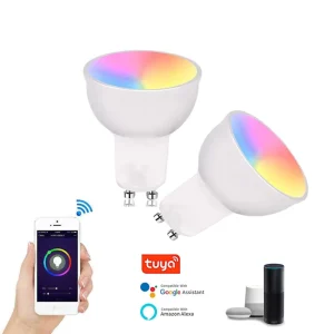 Smart Home WiFi GU10 LED Spotlight Bulb, Dimmable Color-Changing RGB Music Smart Bulb