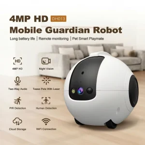 WJ DH013 AI Pet Robot Camera Cat Toy 4MP HD Interactive Laser Tease Auto Return Charging 10000mAh Two Way Audio